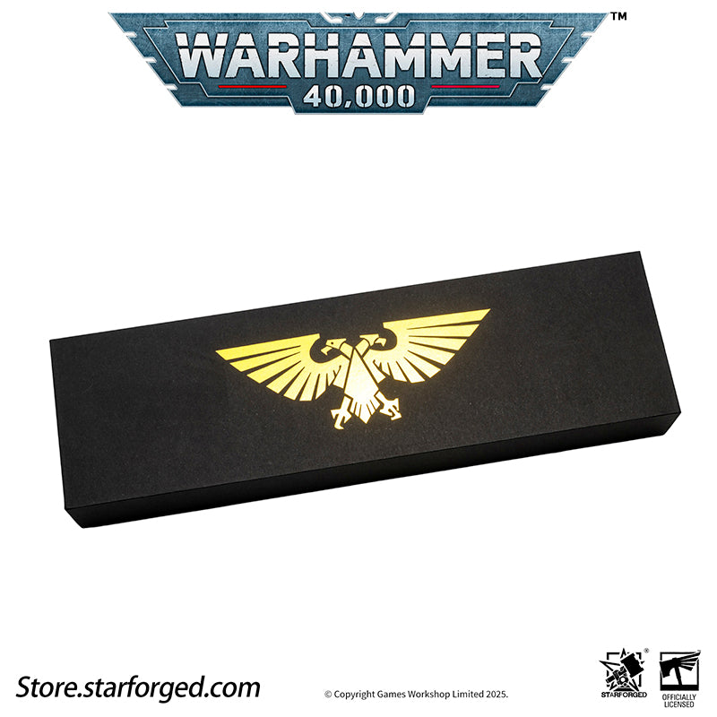 Starforged Warhammer 40K Adeptus Custodes Misericordia Umbrella Men's Accessories Birthday Gift Other The Misericordia is the signature shortblade wielded by the Adeptus Custodes. Each neophyte who ascends to the ranks of the Emperor's chosen is bestowed this mastercrafted blade - a weapon as elegant as it is lethal. Wrought in auric alloys and luna silver, its haft is perfectly balanced to its bearer's grip, while its machine-spirit commands molecular disruption fields capable of breaching even Terminator